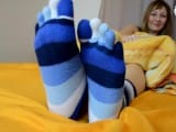 Toe socks wake up tease (sexy soles, foot tease, POV foot worship, sexy feet, foot goddess, socks)